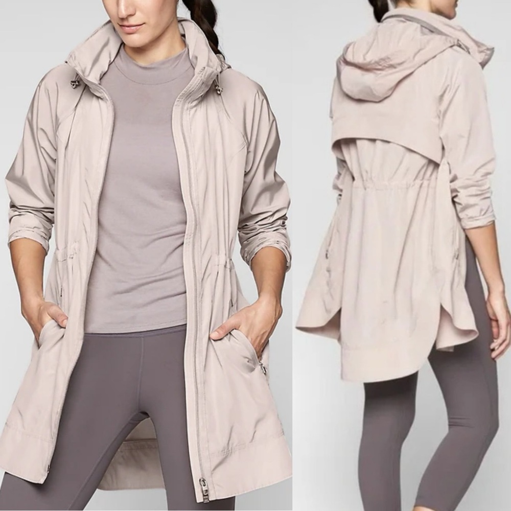 Athleta Light Beige Hooded Anorak Jacket